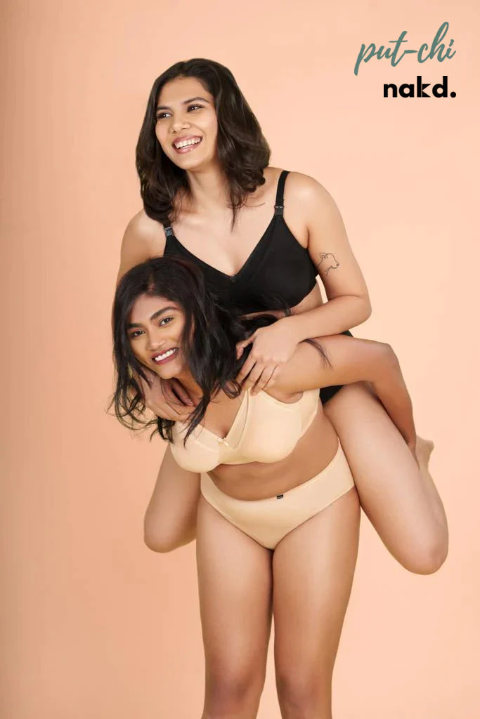 Black Nakd Padded Maternity Bamboo Bra with Nursing Facility