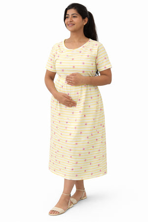Fresh Daisy Stripe Zipless Feeding Gown