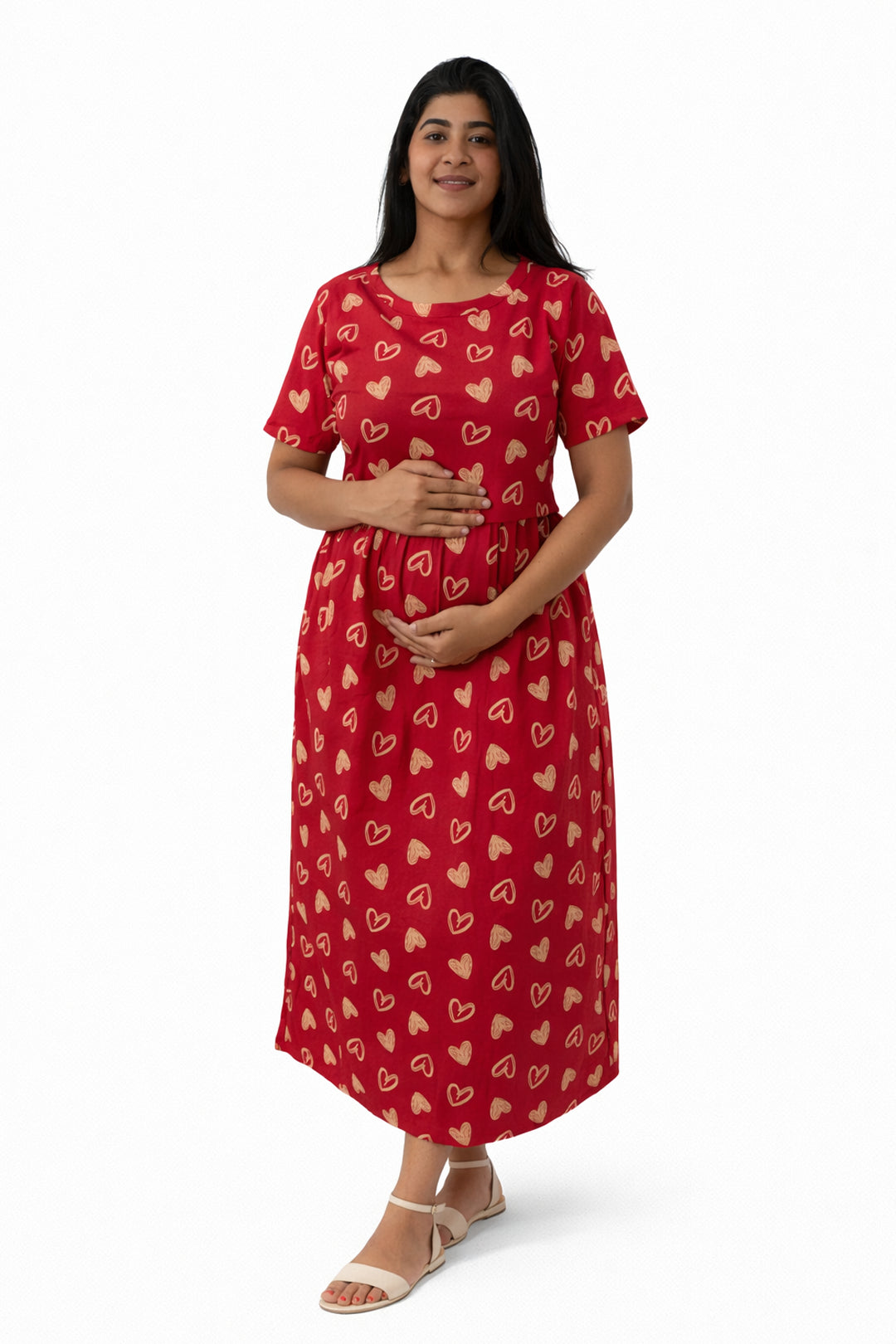 Ruby Hearts Zipless Feeding Gown