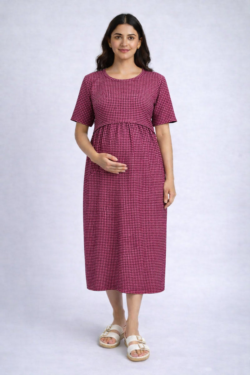 Rosé Charm zipless Feeding Gown
