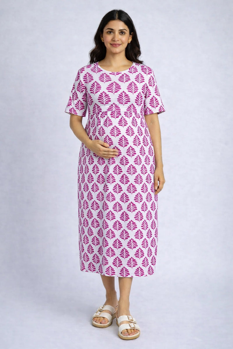 Flamingo Feather zipless Feeding Gown