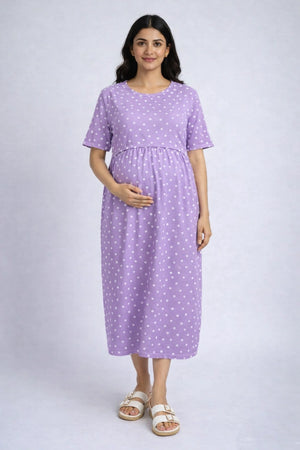 Orchid Polka zipless Feeding Gown