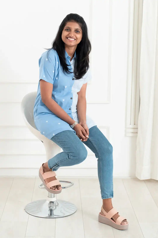 Blue scape Feeding Tunic Shirt