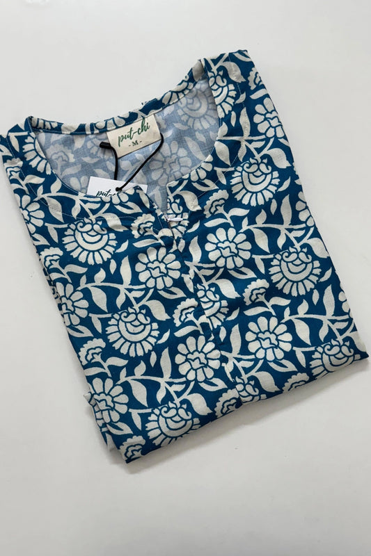 Indigo Petal charm Feeding Kurta