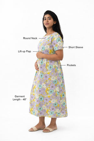 Lavender Meadow Zipless Feeding Gown