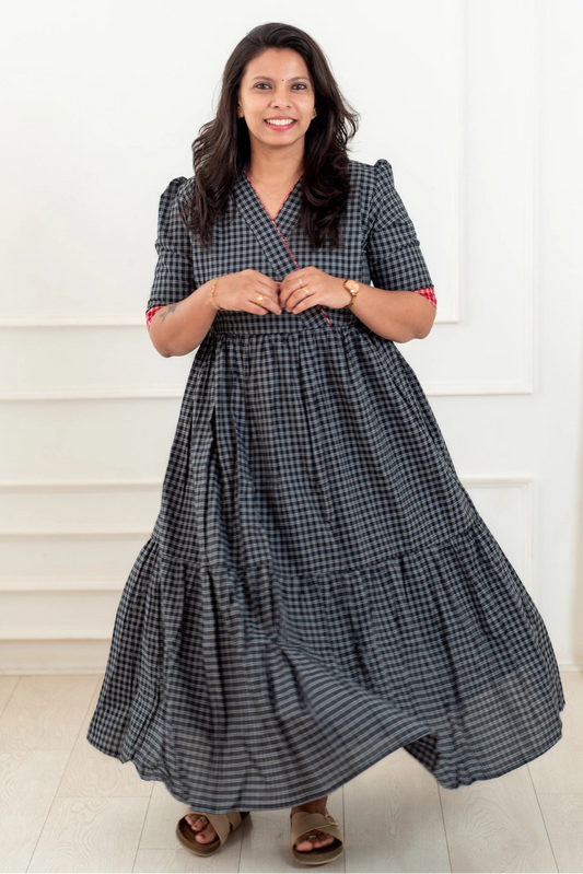 Shadow Grid Feeding Dress