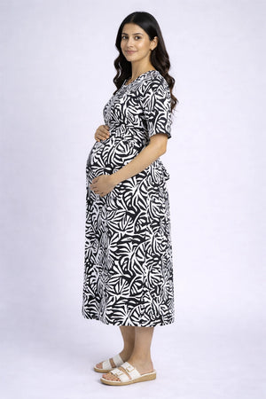 Shadow Leaf zipless Feeding Gown