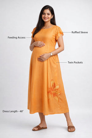 Apricot Muse Feeding Dress
