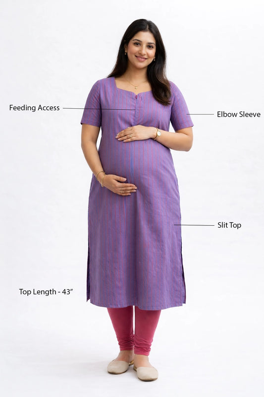 Luna Stripe Feeding Kurta
