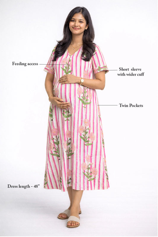 Bloom Stripe feeding Dress