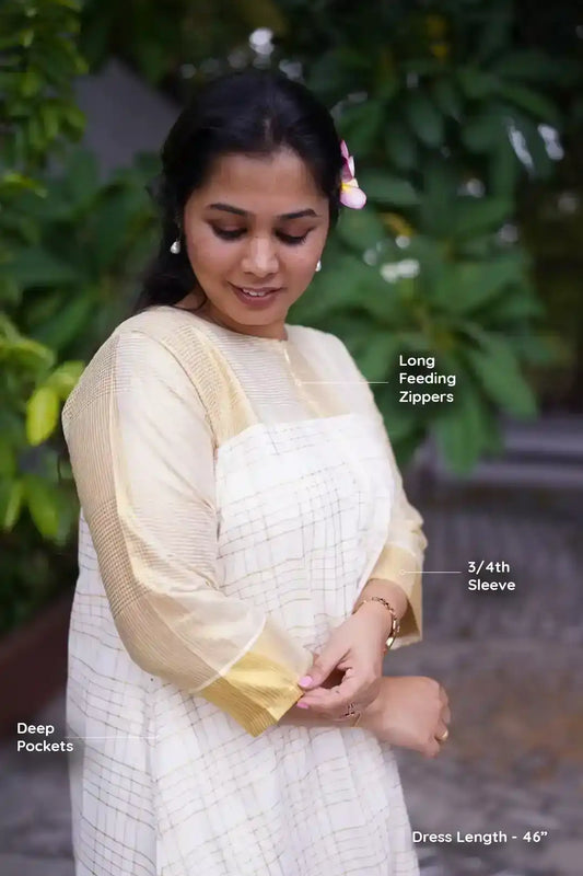 Aathira Checked Feeding Dress