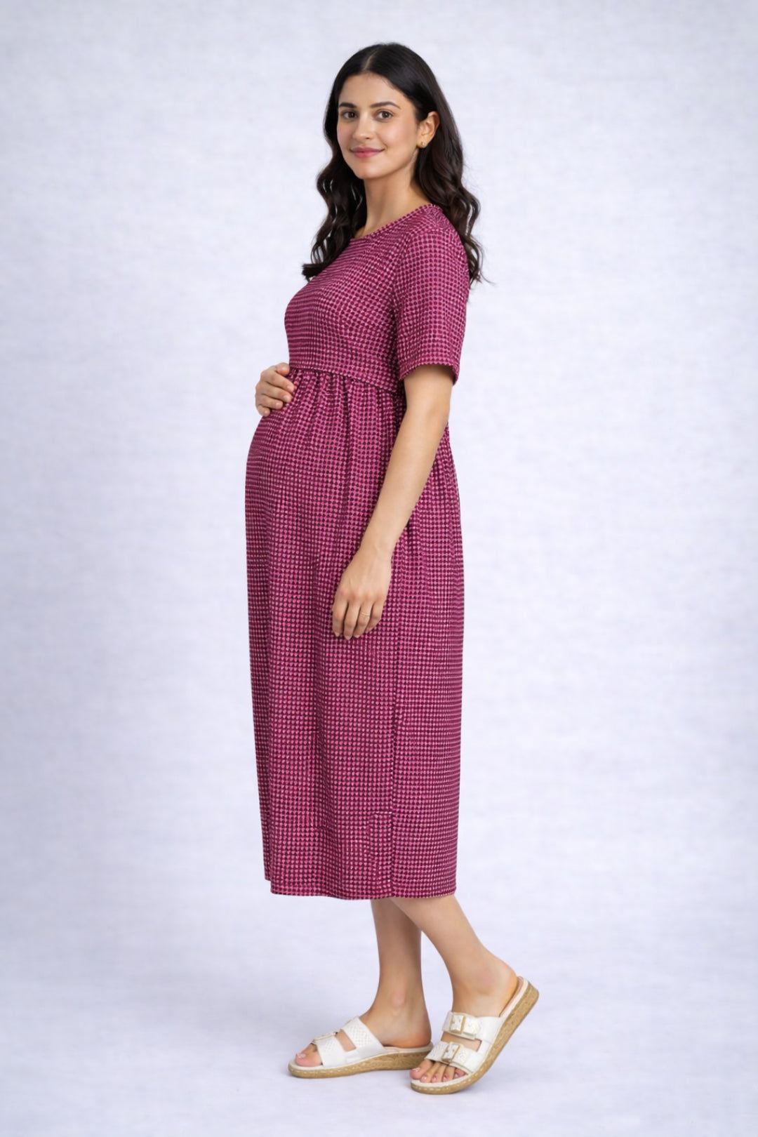 Rosé Charm zipless Feeding Gown