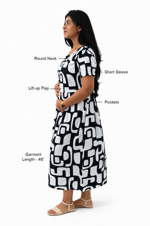 Graphic Flow Zipless Feeding Gown