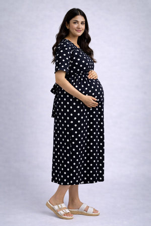 Blackberry Polka Zipless Feeding Gown