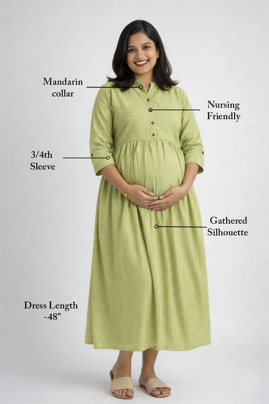 Elara Sage Feeding Dress