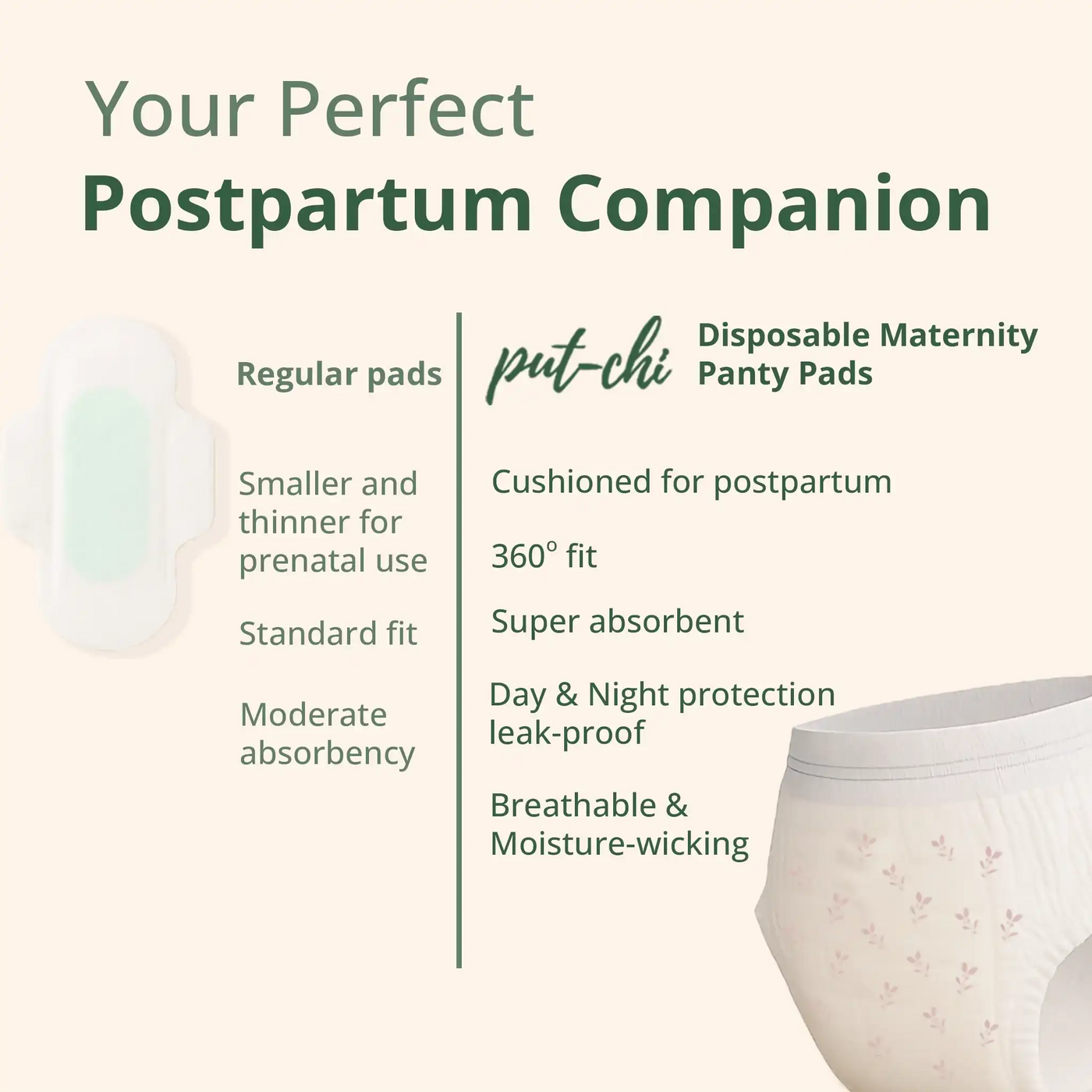Disposable Maternity Panty Pad - XL (Pack of 3) comfortably fits women wearing sizes S–L