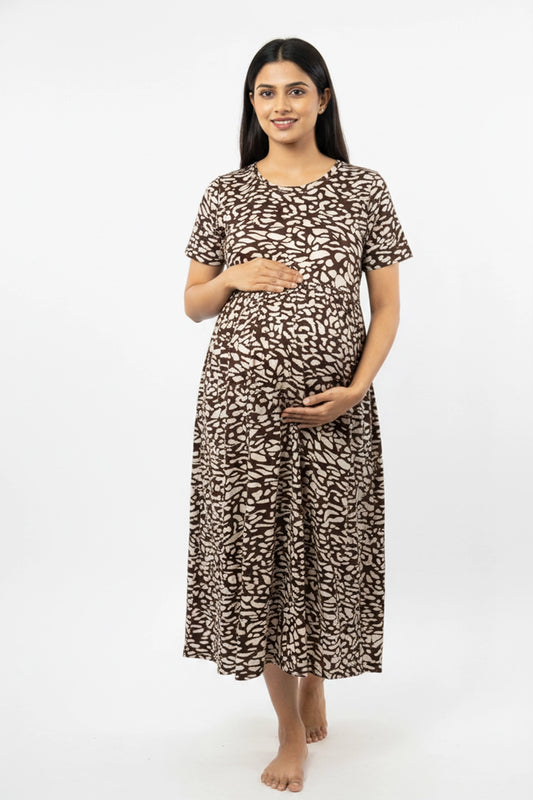 Safari Spot Zipless Feeding Gown