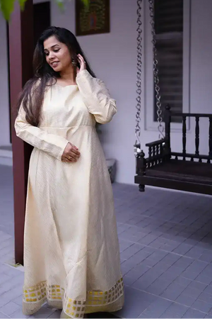 Golden Grid Festive Feeding Dress