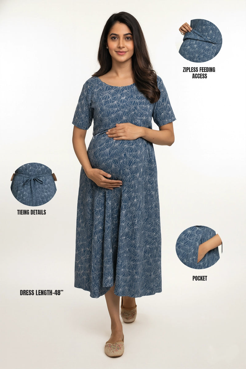 Fan Petal Zipless Feeding Gown