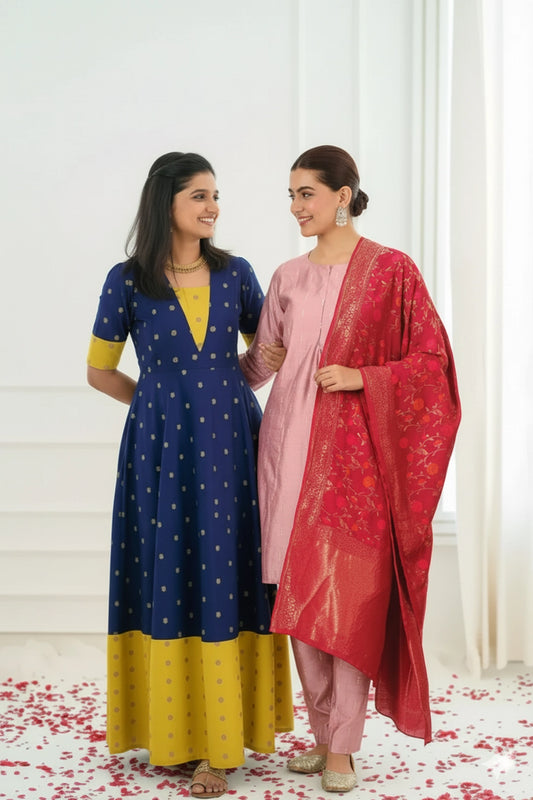 Anjana Feeding Dress & Anvitha Feeding Suit Set