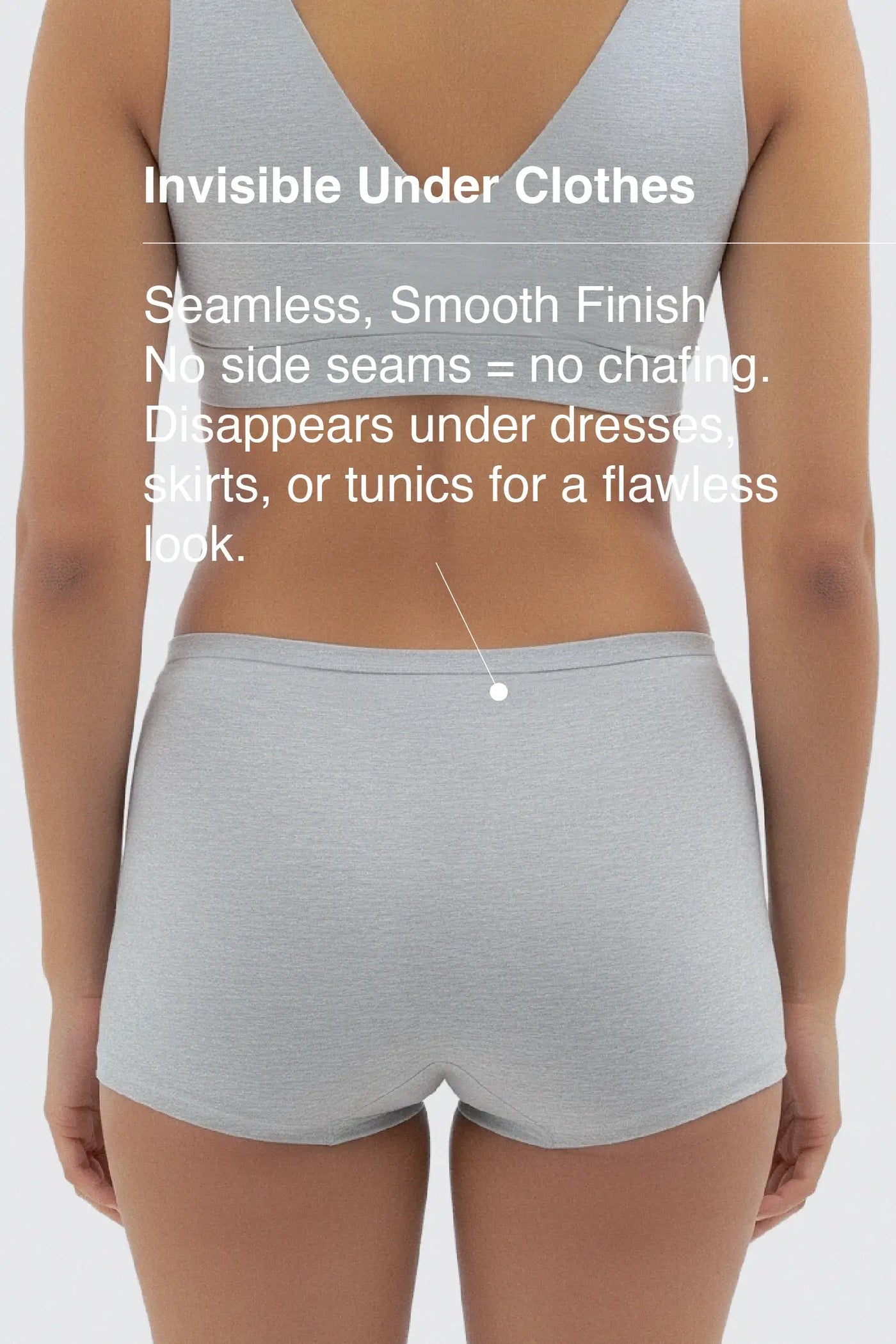Anti Thigh-Rub Bamboo Boy Shorts - Limestone Grey