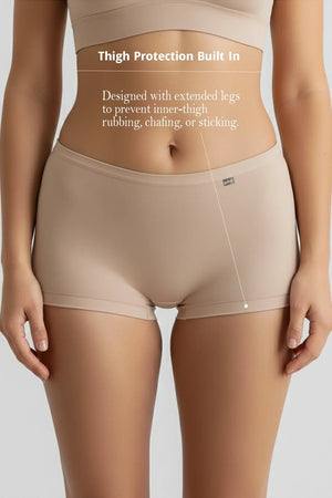 Anti Thigh-Rub Bamboo Boy Shorts - Winter Beige