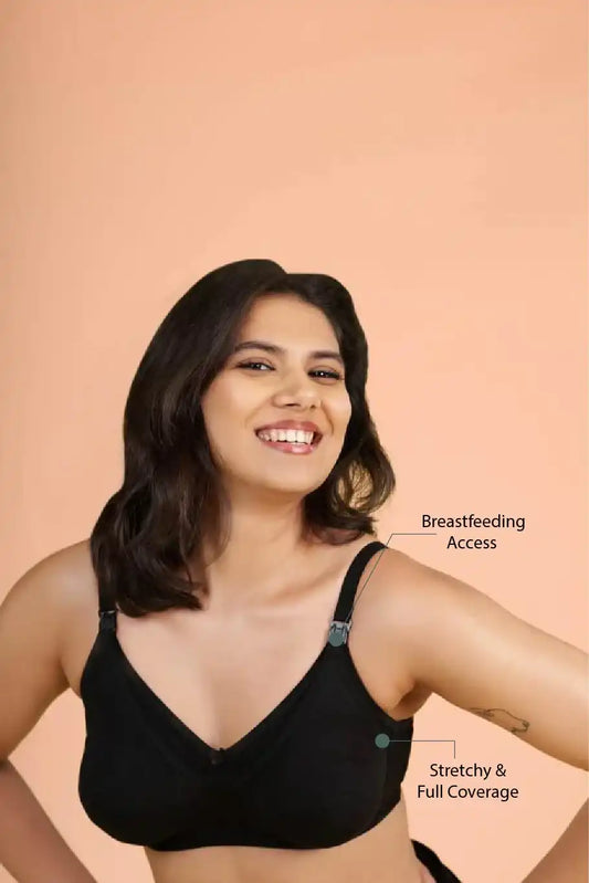 bra Black Nakd Non Padded Maternity Bamboo Bra Putchi maternity bra nursing bra pregnancy bra motherhood bra feeding