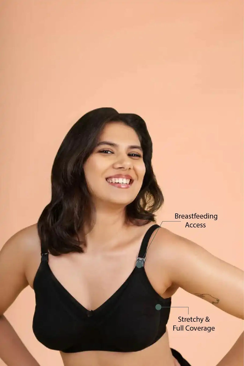 bra Black Nakd Non Padded Maternity Bamboo Bra Putchi maternity bra nursing bra pregnancy bra motherhood bra feeding