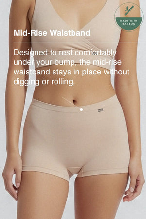 Mid-rise, High Coverage Bamboo Boy Shorts - Winter Beige