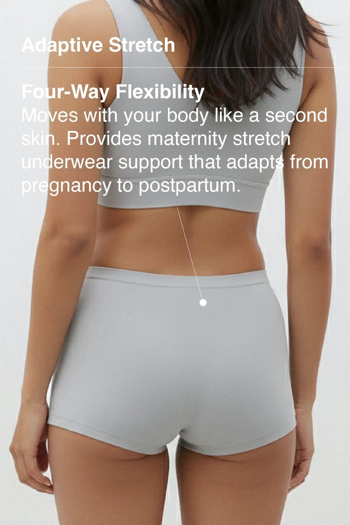Mid-rise, High Coverage Bamboo Boy Shorts - Limestone Grey