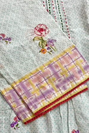 Pastel Blue floral Maternity Feeding Kurta