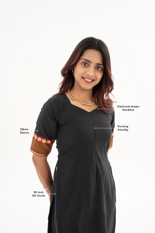 Golden Floral Feeding kurta