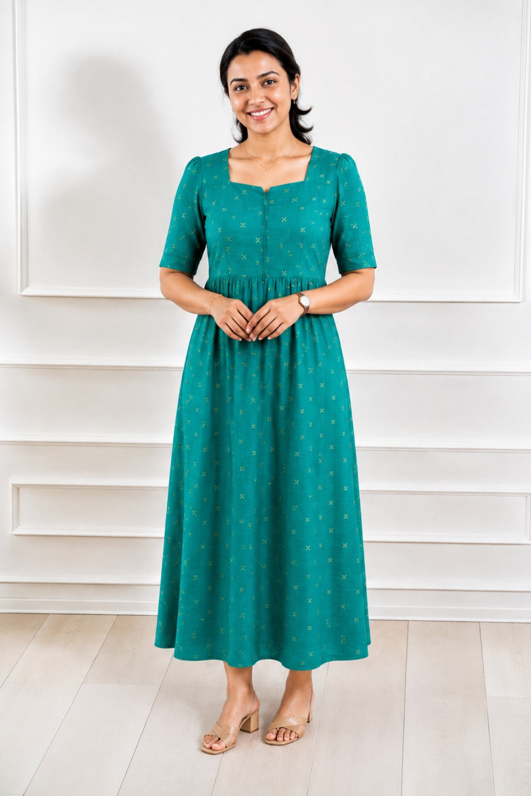 Turquoise Butti Feeding Dress