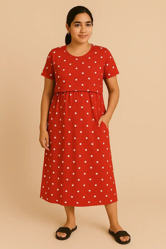 Classic Cherry Zipless Feeding Gown
