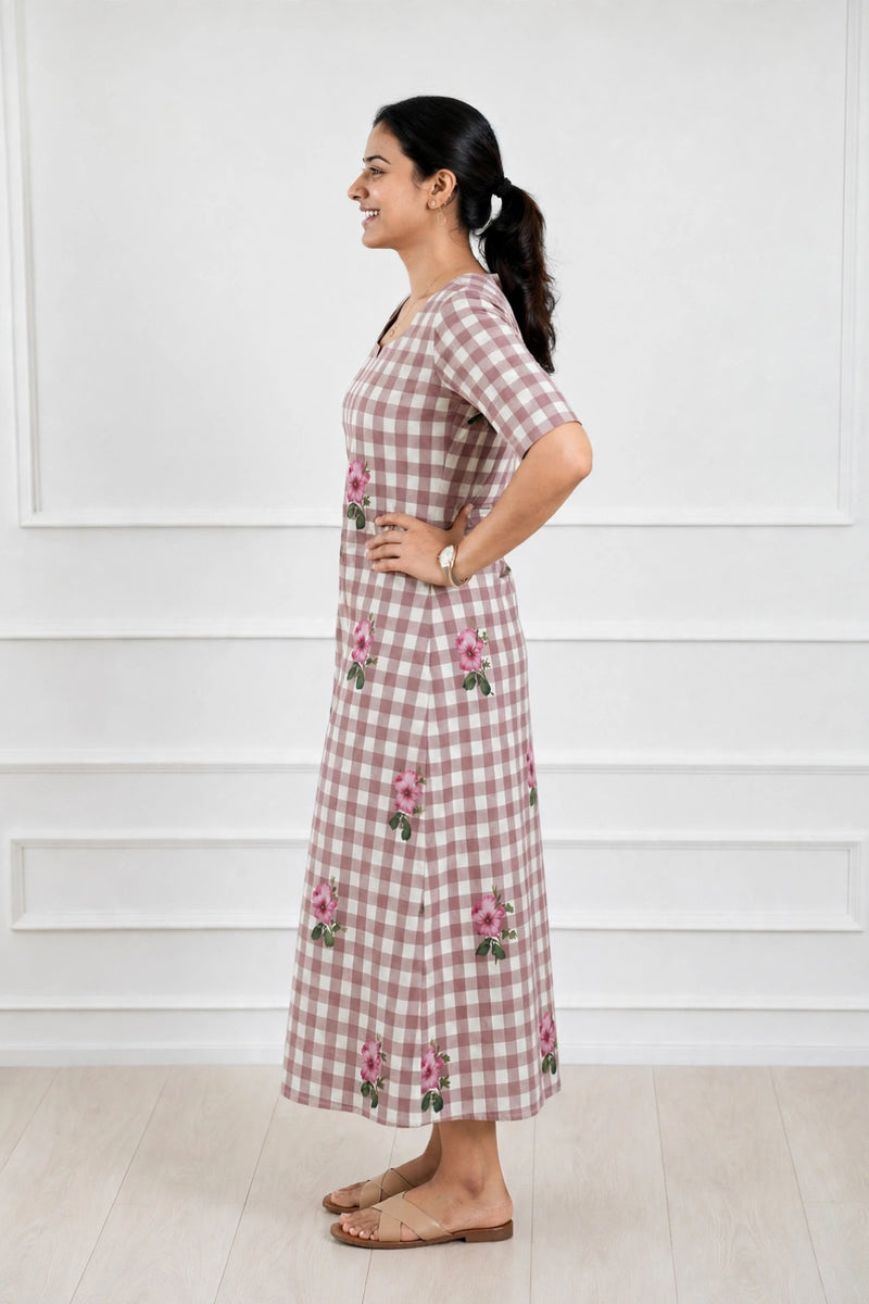 Elora Gingham Feeding Dress