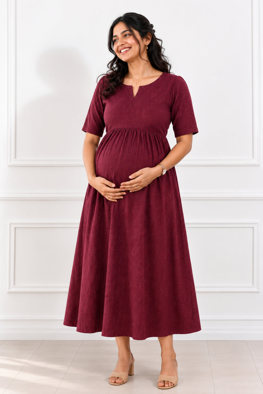 Burgundy Grace Feeding Dress