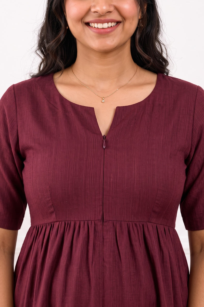 Burgundy Grace Feeding Dress
