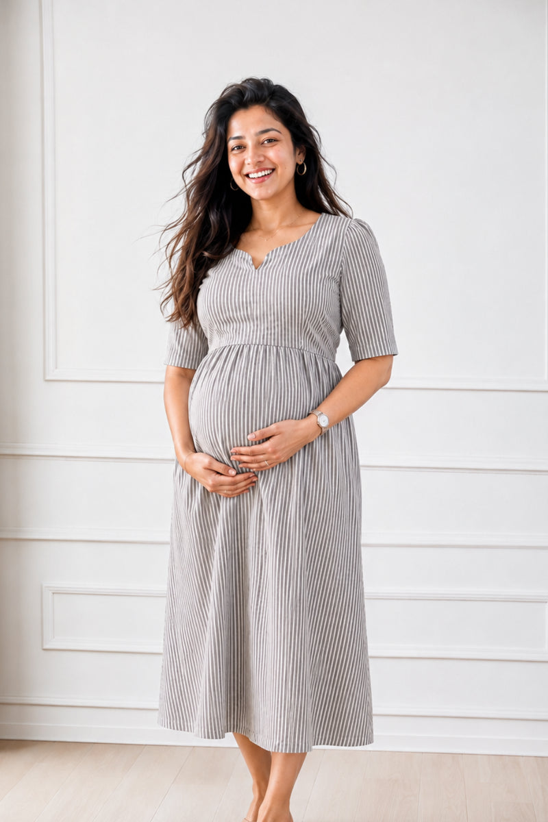 Reya Striped Feeding Dress