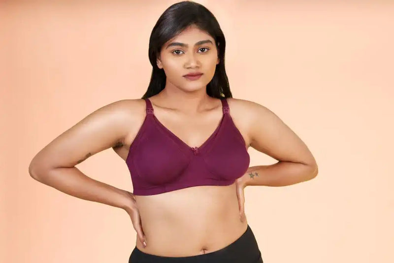 nursing bra pregnancy bra motherhood bra feeding bra Wine Nakd Non Padded Maternity Bamboo Bra Putchi maternity bra