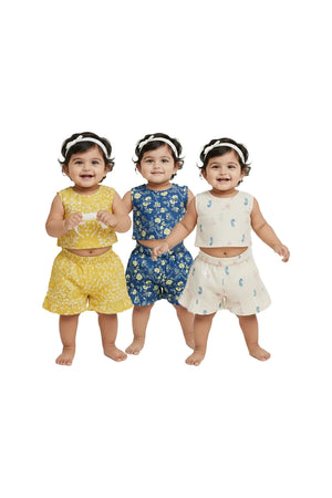 Girl Co-ord(Willow Floral & Starry Shells & Floral Swirl) - Pack of 3