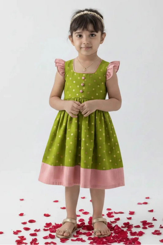 Lime Green Anvi Girl Frock