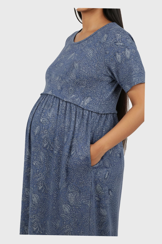 Ditsy Paisley Zipless Feeding Gown