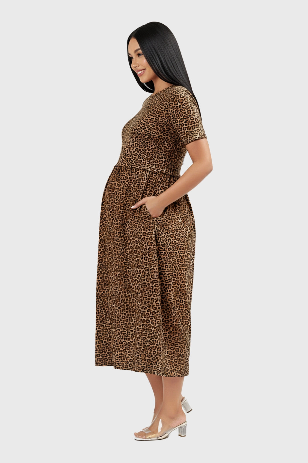 Micro Leopard Zipless Feeding Gown