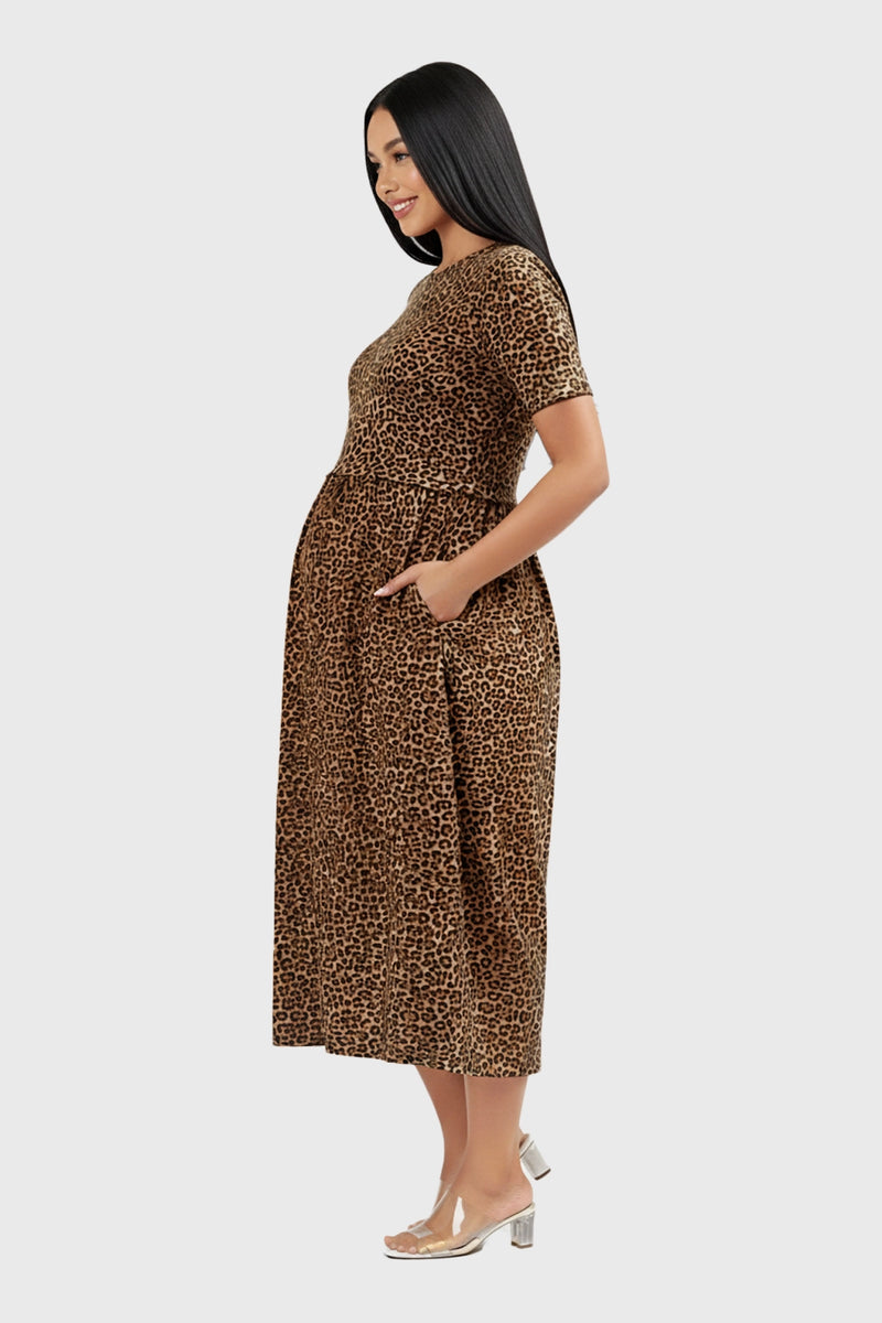 Micro Leopard Zipless Feeding Gown