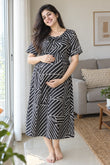 Zebra Maze Zipless Feeding Gown