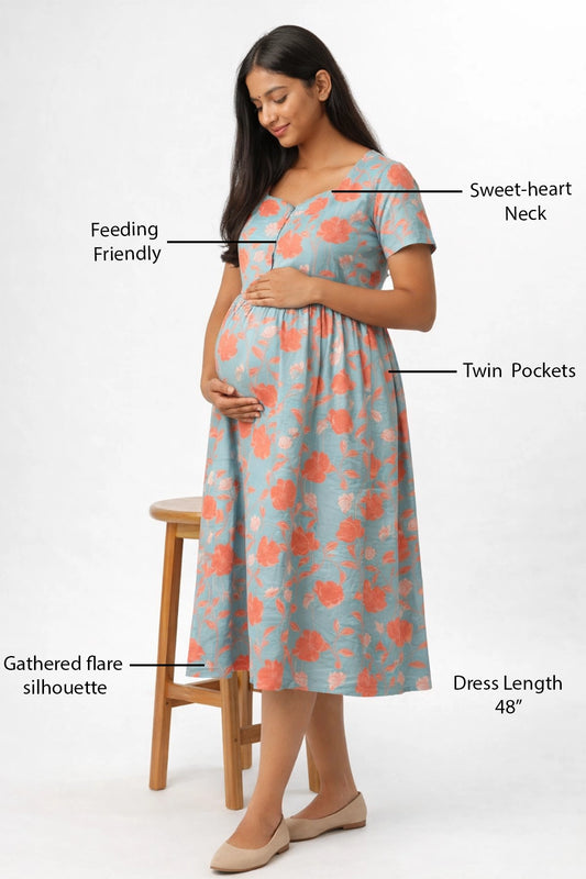 Coral Petals Feeding Dress