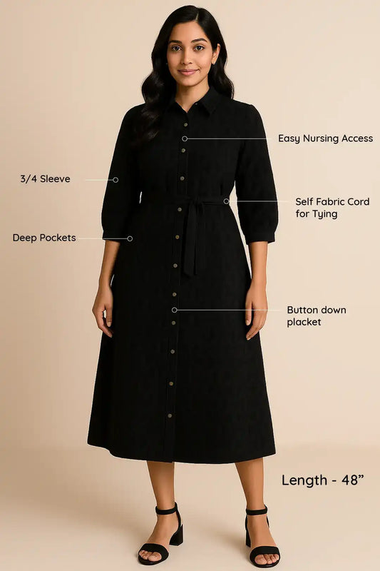 Black Orchard Feeding Dress