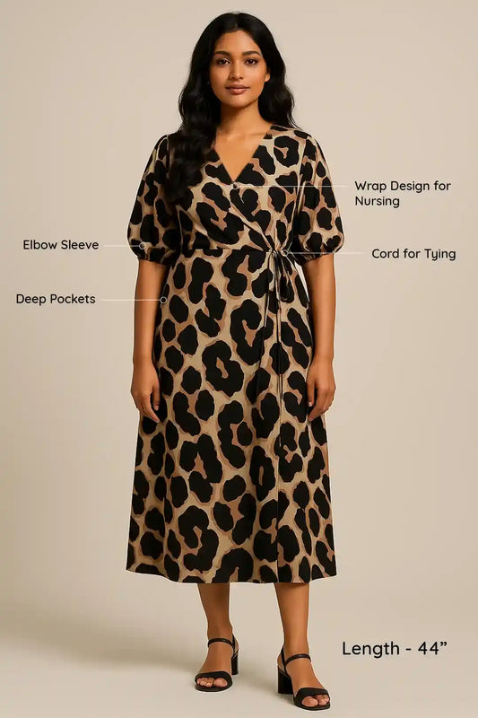 Wild Savanna Wrap Feeding Dress