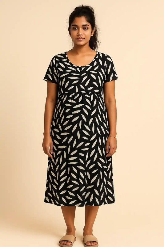 Monochrome Grove Zipless Feeding Gown