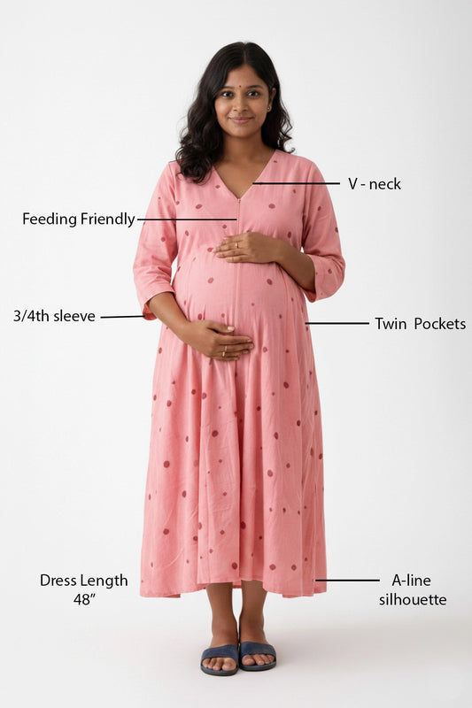 Gulabi Buti Feeding Dress